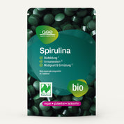 Eine Packung Naturland Bio-Spirulina (Tabletten) von gse.organic.supplements – vegan, gluten- und laktosefrei, aus biologischem Anbau – mit natürlichem Eisen zur Blutbildung, zur Stärkung des Immunsystems und gegen Müdigkeit. Enthält 80 Tabletten.